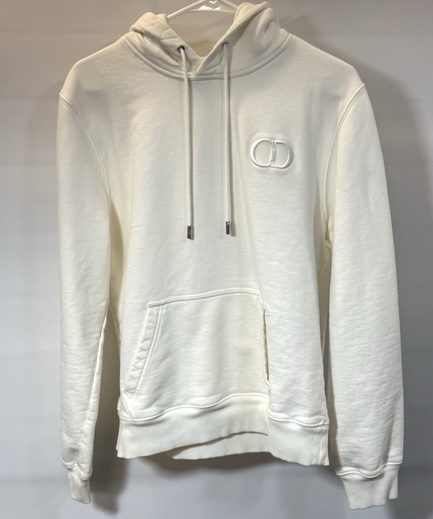 Dior Men's CD ICON HOODED SWEATSHIRT White - 100% Cotton, Size L #2