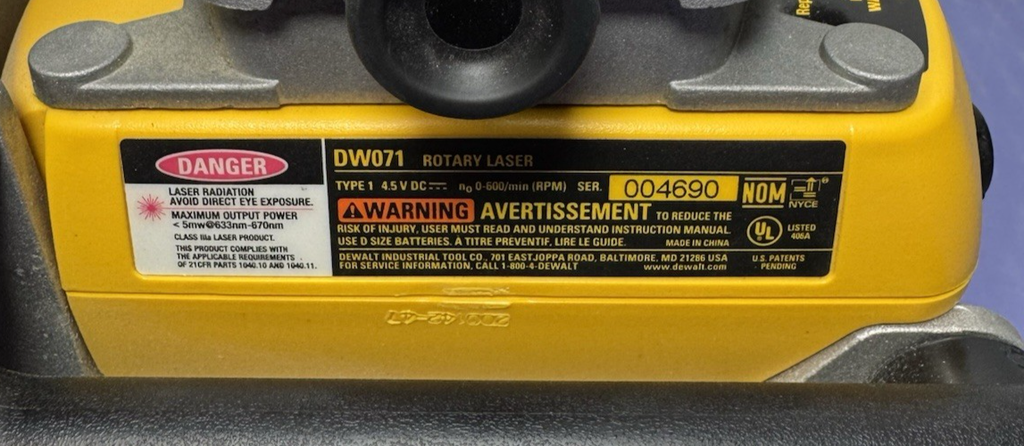 Dewalt DW071 Rotary Laser Level kit - Preowned #6