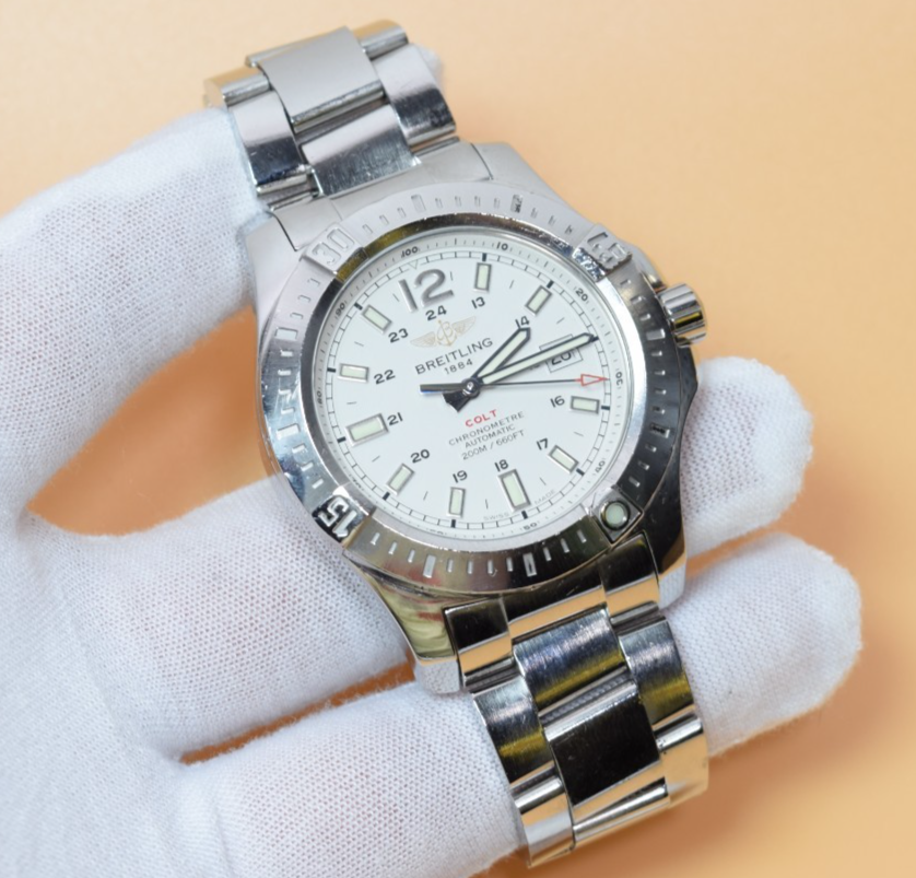 Breitling Colt A17388 Automatic 44mm Stainless Steel White Dial Watch #4