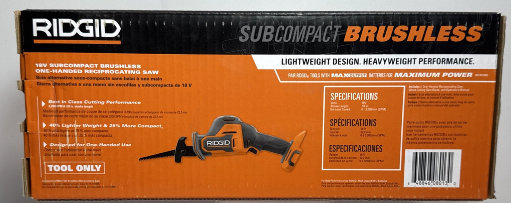 RIDGID 18V Subcompact Brushless Reciprocating Saw R8648B #2