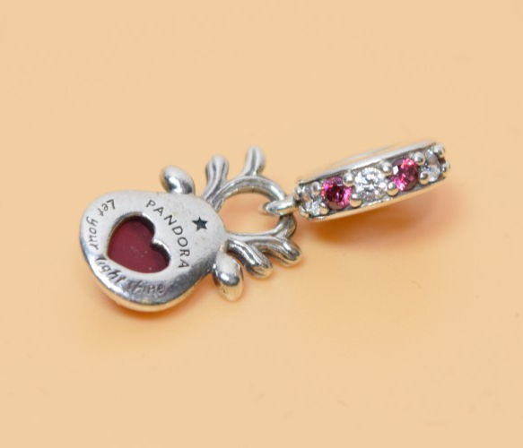 PANDORA Charm Sterling Silver ALE S925 RED NOSE REINDEER MURANO 792330C01 #4