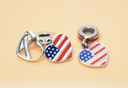 Pandora USA Flag Heart & Peace Dangle Charm Lot 2pc S925 ALE used