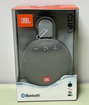 JBL Clip 3 Gray Portable Bluetooth Speaker -Brand New