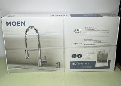 NEW Moen 87194SRS Indi Stainless 1-Handle High Arc Pulldown kitchen Faucet