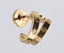 [11608-1] Cartier LOVE Small Hoop Earrings 18K Yellow Gold B8028800 – Full Set Near Mint