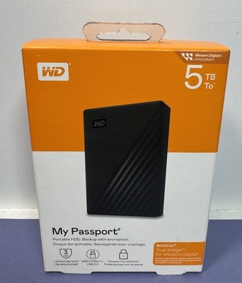 WD 5TB My Passport Portable External Hard Drive HDD-WDBPKJ0050BBK-WESN