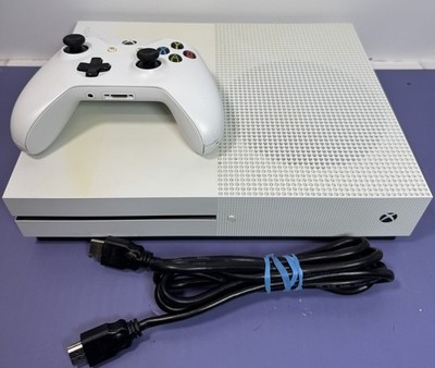 Xbox One S 1TB Console 1681 White w controller, power cable, HDMI - Tested