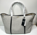 [11734-5] Lauren Ralph Lauren Emerie Canvas and Leather Extra Large Tote -Brand New