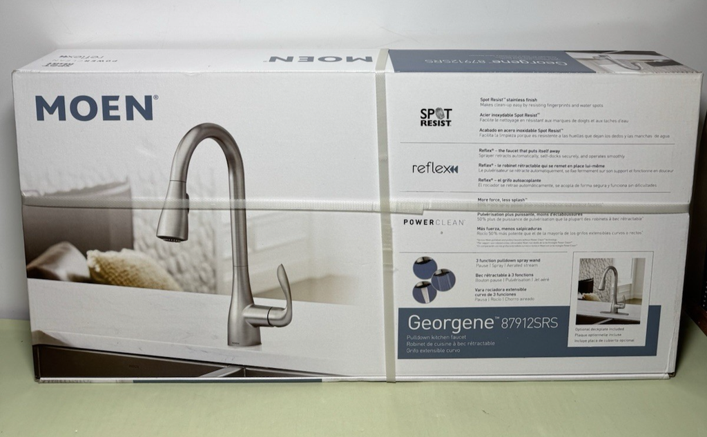 Moen Spot Resist Stainless Georgene  High Arc Kitchen Faucet 87912SRS-Brand New