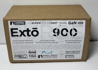 Conway Electric 6' Extō Surge 900 Smart Chip USB / USB Type C Surge-Protected