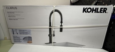 KOHLER Clarus Semi-Professional Pull Down Sprayer Kitchen Faucet in Matte Black