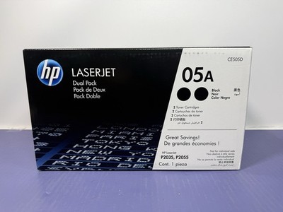 Dual Pack Genuine HP 05A CE505D Black Toner 07/08/2025 for P2035 P2055 CE505A