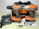 [12641-6] RIDGID Combo Set 18V R860010 DRILL 1/2"R860021 1/4" IMPACT DRIVER W/2 batt