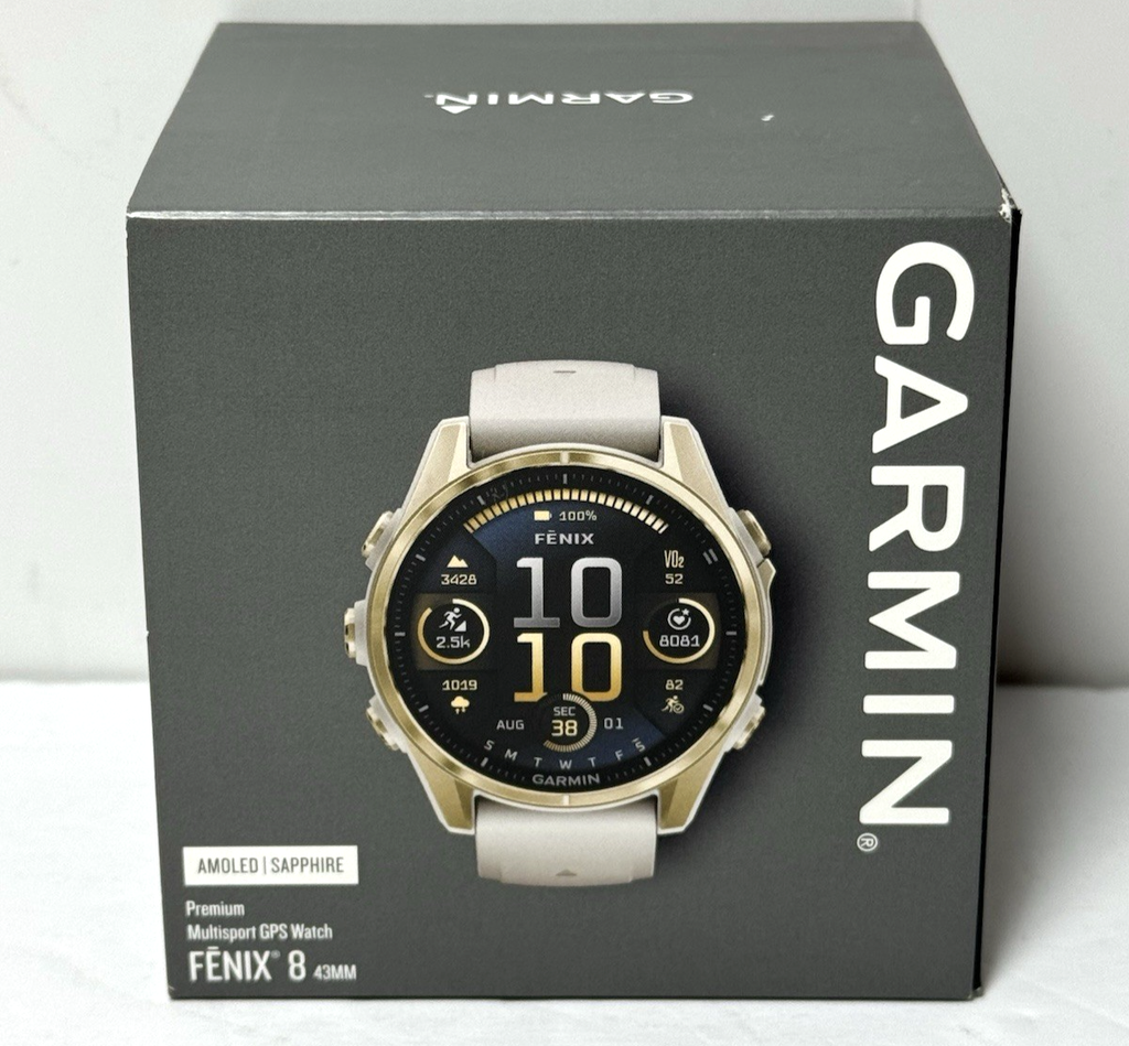 Garmin fenix 8 43mm Sapphire AMOLED GPS Smartwatch Soft Gold-Brand New