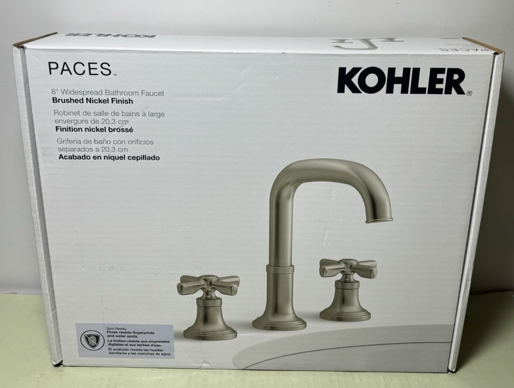 Kohler Paces R36011-3D-BN 8 in. Widespread Bathroom Facet Brushed Nickel Finish