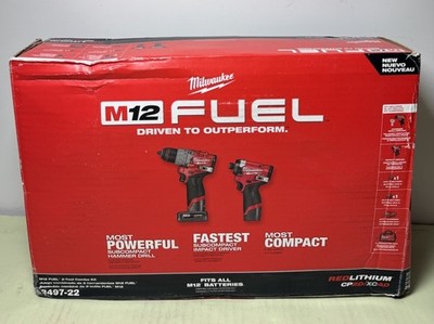 Milwaukee 3497-22 M12 FUEL 12V Cordless Li-Ion 2-Tool Combo Kit w/ 2 Batteries