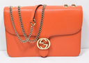 [12916-1] Gucci Leather Interlocking G Medium Shoulder Bag in the color Sun Orange