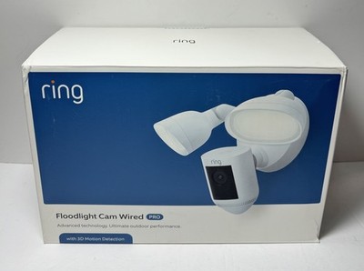 Ring Floodlight Cam Wired Pro White-New Sealed
