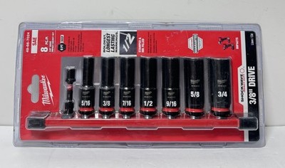 Milwaukee 49-66-7024 8PC SHOCKWAVE Impact Duty 3/8" Drive SAE 6-Point Socket Set