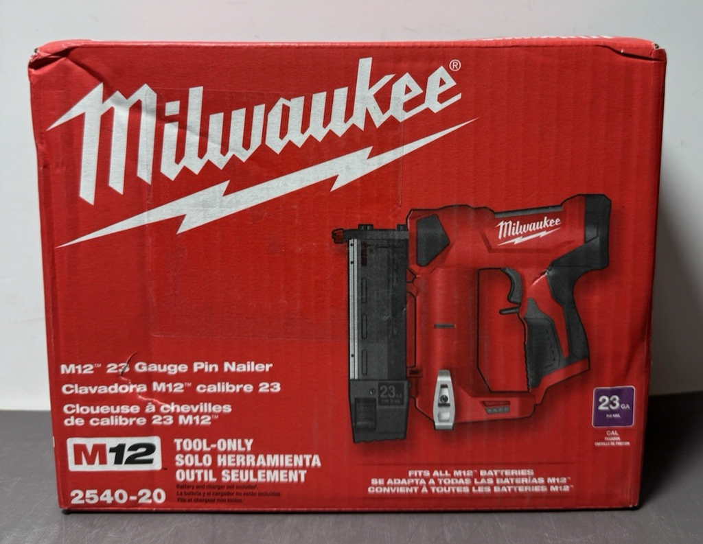 Milwaukee 2540-20 M12 23 Gauge Compact Trigger Pin Nailer - NEW IN BOX!