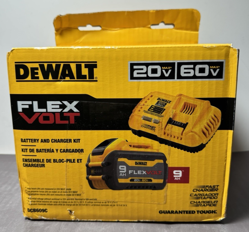 DeWALT DCB609C 20V/60V MAX FLEXVOLT 9Ah Battery & Fast Charger Kit -New