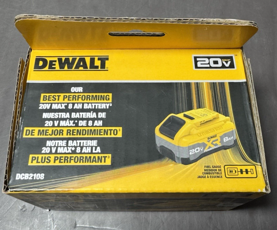DEWALT DCB2108 20V MAX XR 8Ah Lithium-Ion Battery –New Sealed