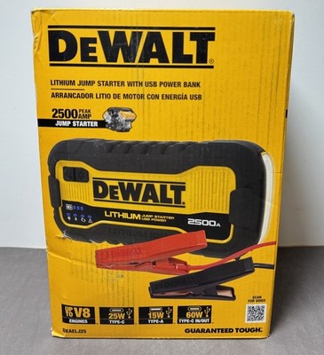 Dewalt DXAELJ25C Jump Starter W/USB Power Bank Automotive 2500 Peak Amp - New