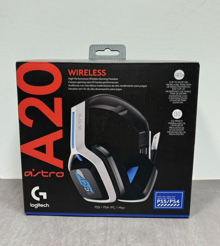 Astro A20 Gen 2 Wireless Gaming Headset White/Blue for PS5, PS4, PC, Mac