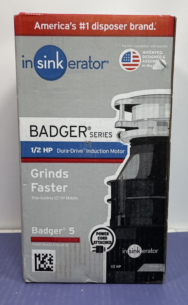 InSinkErator Badger 5 Garbage Disposal with Power Cord Factory Sealed - NEW