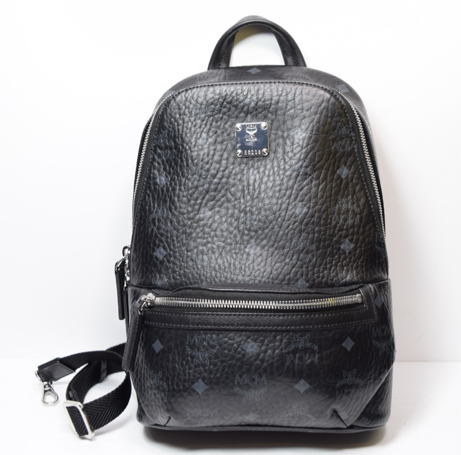 MCM Aren Sling Bag Visetos Black Canvas and Leather Trim