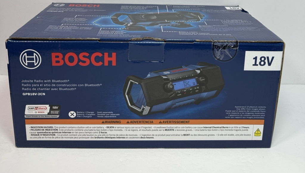 Bosch GPB18V-2CN 18V Job-site Radio w/ Bluetooth Compact High Performance-New