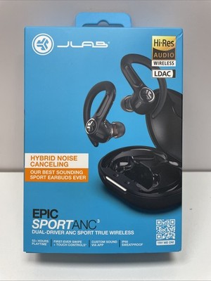 JLab Epic Air Sport ANC 3 True Wireless Bluetooth Earbuds, 52+ Hours, IP66