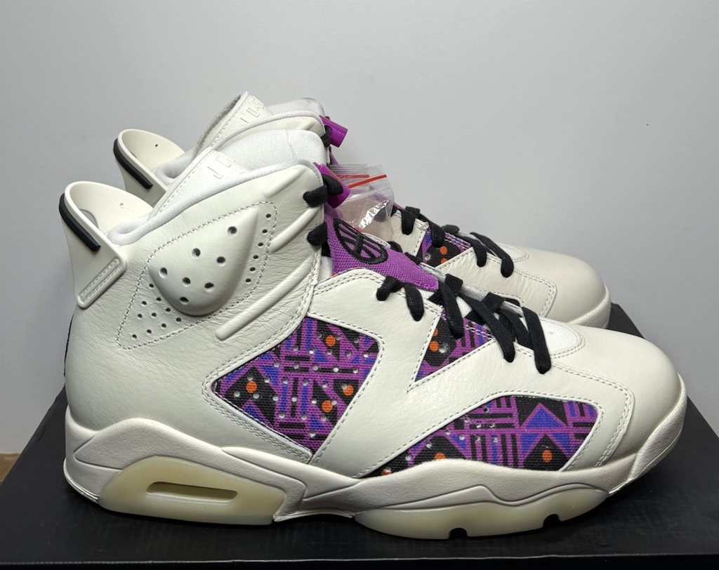 Nike Air Jordan 6 Retro Quai 54 Sail Black Purple CZ4152-101 Men's Size 10 -NIB