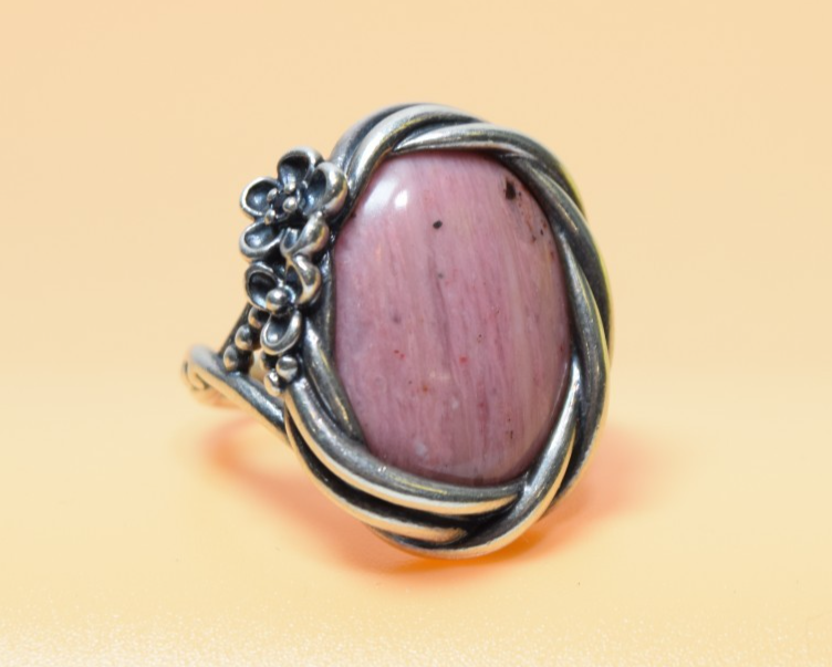 PANDORA ALE 925 Sterling Silver Pink Rhodolite Wanda's Garden 190847RNI Size 8