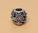[FRB] Pandora Openwork Purple Daisy Silver Charm