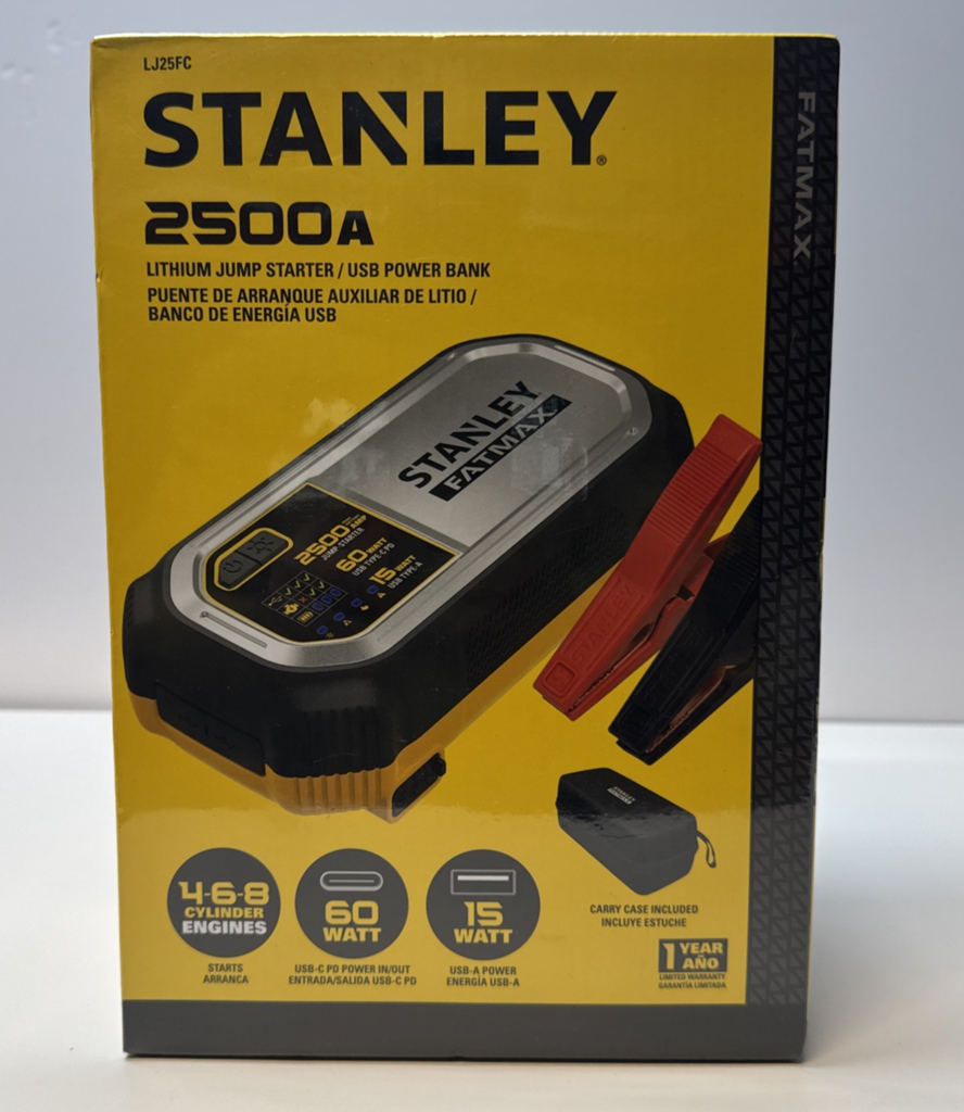 Stanley FatMax 2500 Amp Jump Starter LJ25FC -New Sealed