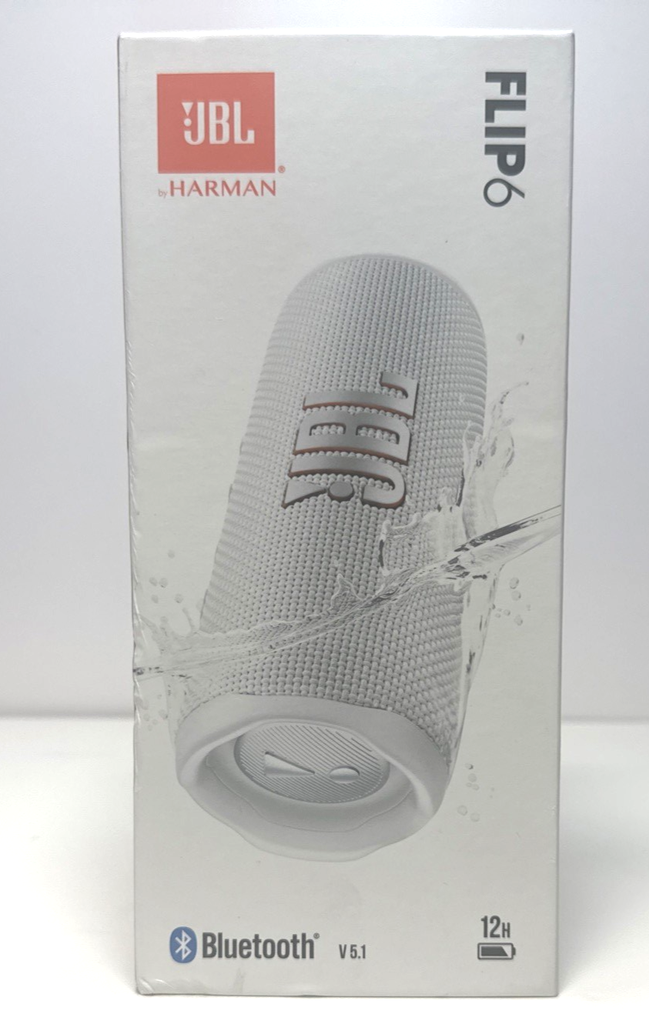 JBL Flip 6 White Portable Bluetooth Speaker