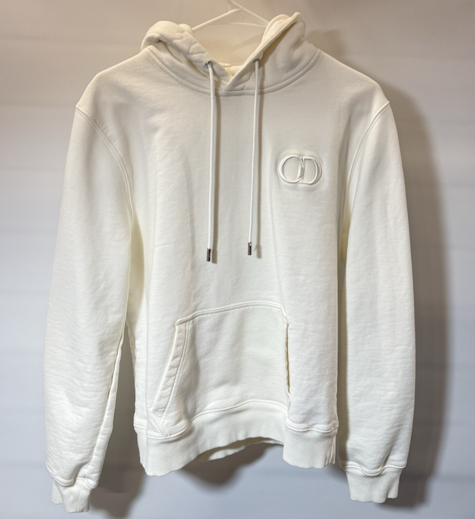 Dior Men's CD ICON HOODED SWEATSHIRT White - 100% Cotton, Size L