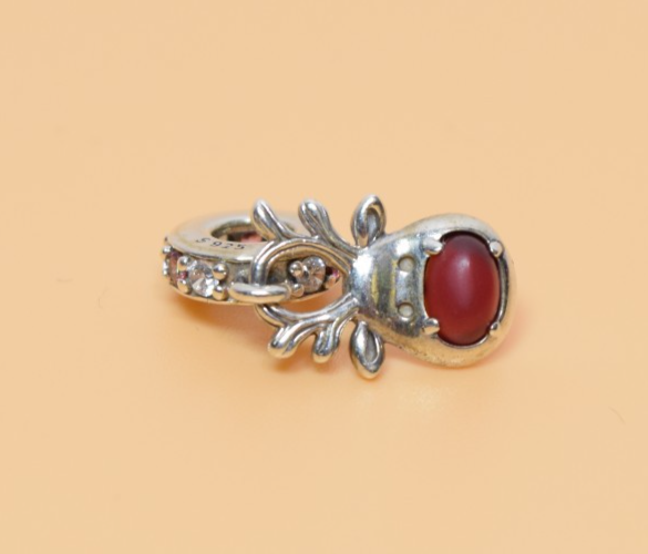 PANDORA Charm Sterling Silver ALE S925 RED NOSE REINDEER MURANO 792330C01