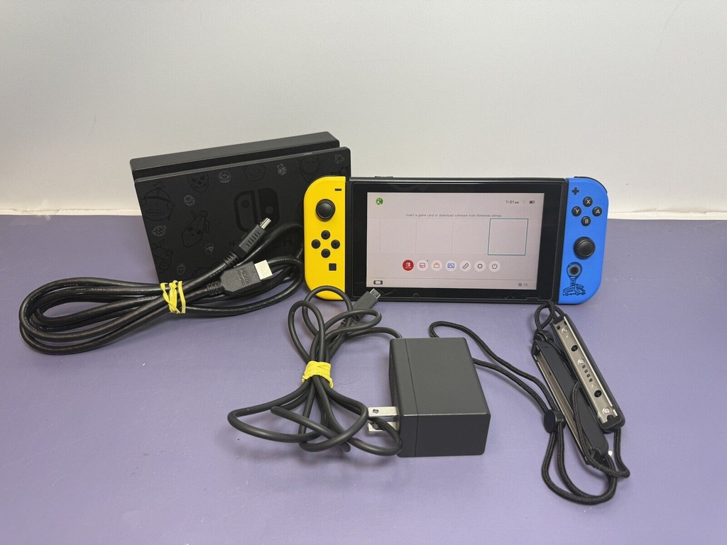 Nintendo Switch Fortnite Wildcat Ed. - Yellow/Blue - W/ Dock Charger and More!