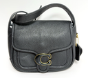 [9204-1] NWT - Coach Black Pebbled Tabby 19 Leather Messenger Bag -CJ846