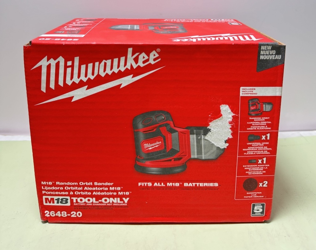 Milwaukee 2648-20 M18 18V Cordless Random Orbit Sander - Bare Tool
