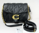[9204-5] Coach CW629 Square Tabby 20 Nappa Leather Shoulder Bag Black -Unused