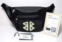 [10241-4] Balenciaga Grained Calfskin Tape Logo Explorer Belt Bag