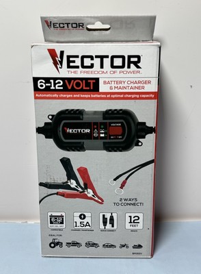 VECTOR 1.5 Amp Fully Automatic Battery Charger & Maintainer, 6V/12V-BM315V