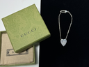 [10305-1] Gucci Sterling Silver 925 Gucci Heart Chain Bracelet
