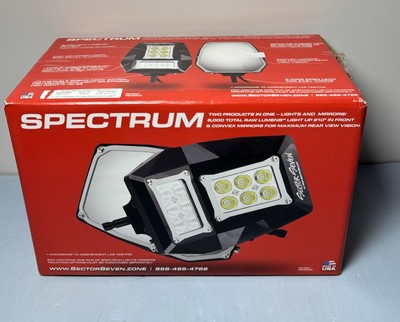 Sector Seven S7-ML-005 Spectrum LED Light Mirror w/ M10-1.25 Threaded Ball Mount