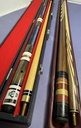 [10806-1] 2-Piece Pool Cue Sticks Set - Crest Weight 20oz + Custom Wood Inlay Billard Cue