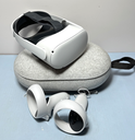 [10184-1] Oculus Quest 2 VR Headset White 256GB Elite Head Strap & Case