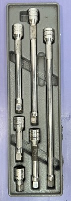 [8829-6] Snap On Tools NEW 206AFX 6pc 3/8" Drive Knurled Chrome Socket Extension Set USA